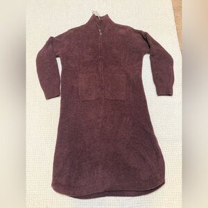 Barefoot Dreams CozyChic Half Zip Short Lounger; deep garnet.  L/XL.